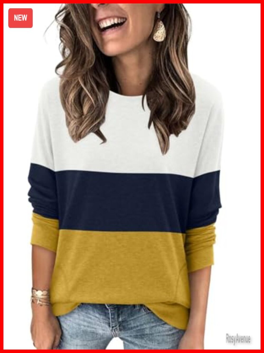 Womens Tunic Sweatshirt Long Sleeve Pullover with Pockets Loose Fit
